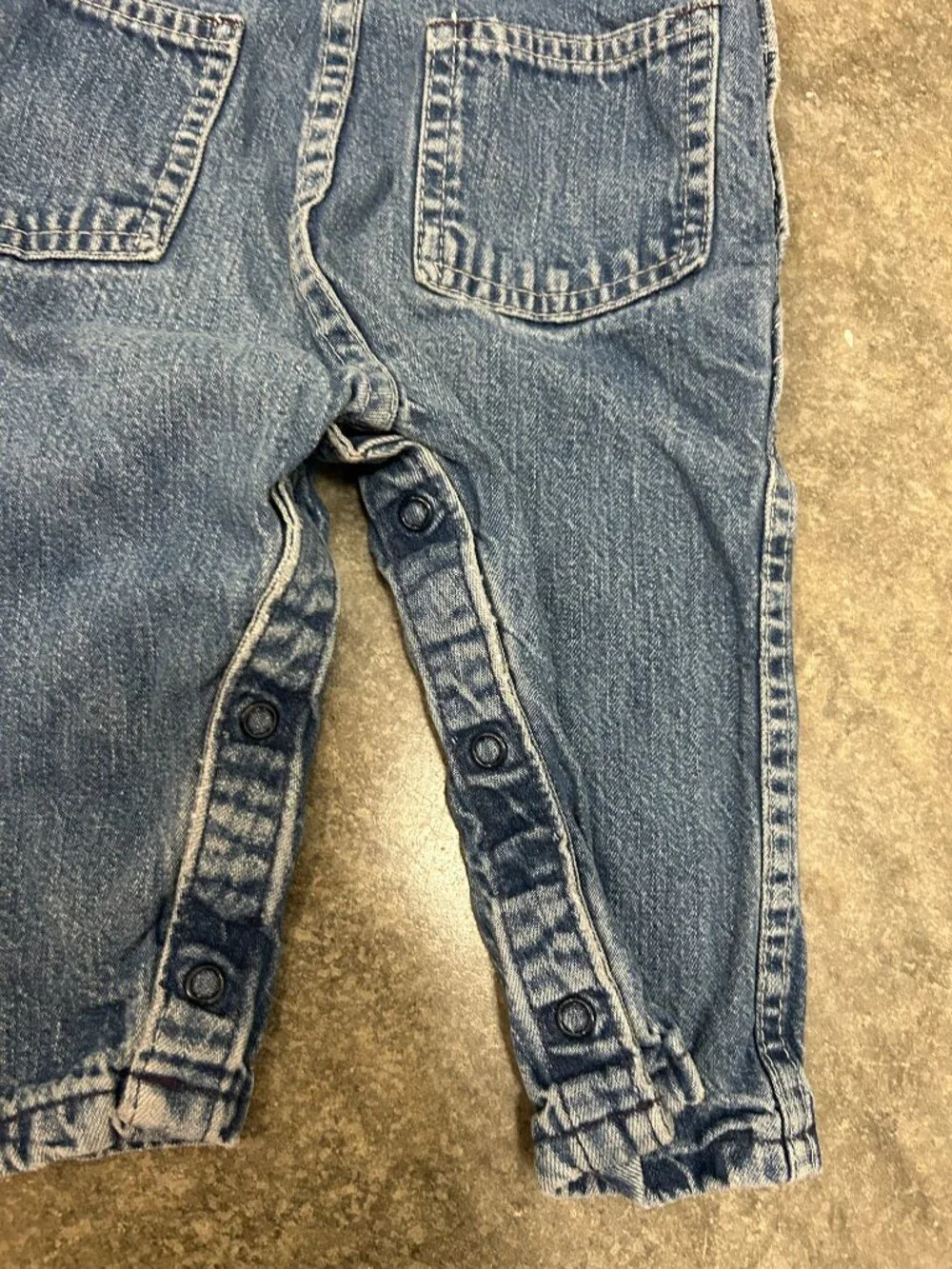 Vintage OshKosh B'Gosh Denim Overalls 12M Made in USA Baby Vestbak